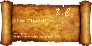 Kiss Ciprián névjegykártya